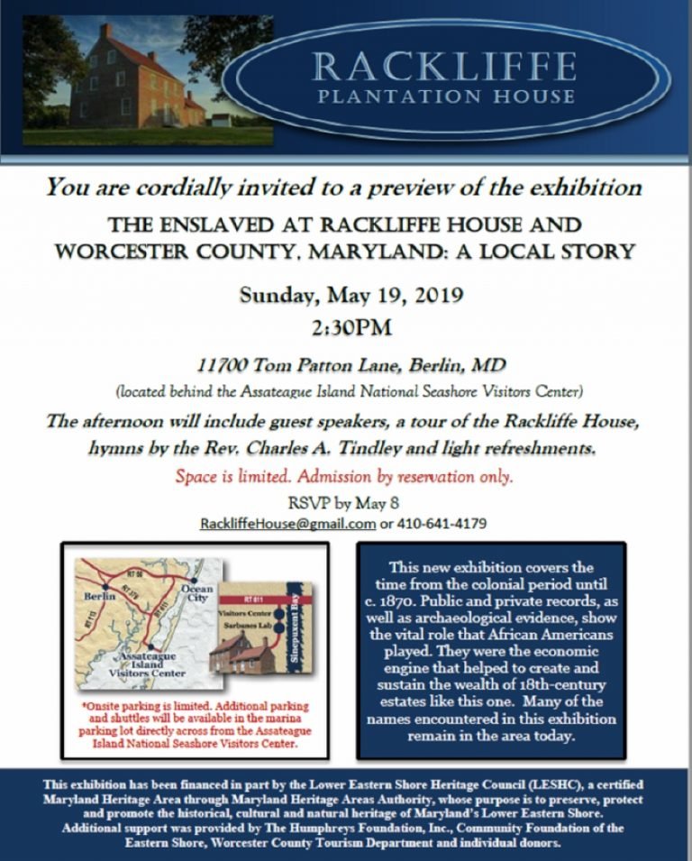 Rackliffe Plantation House flyer