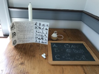 kids chalkboard and learning book